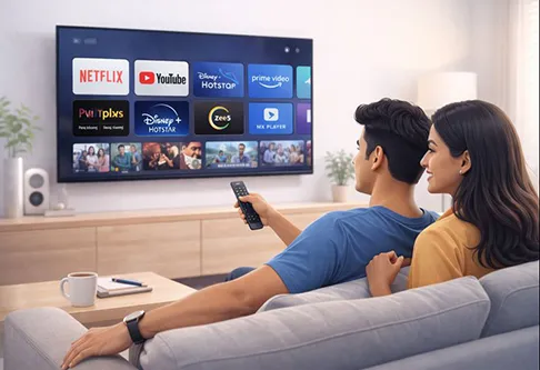 Smart TV buying guide showing screen size, features and viewing options