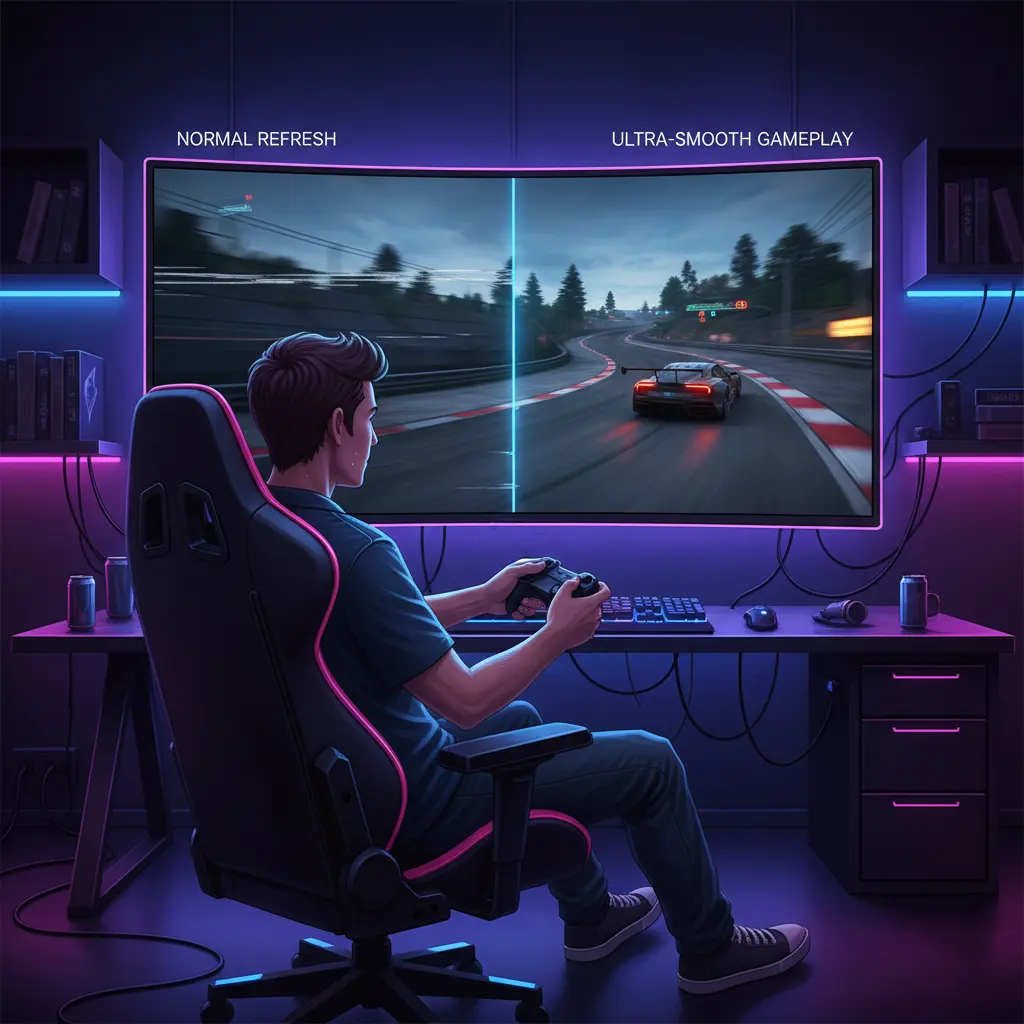 Low input lag and fast response gaming experience on large smart TV screen